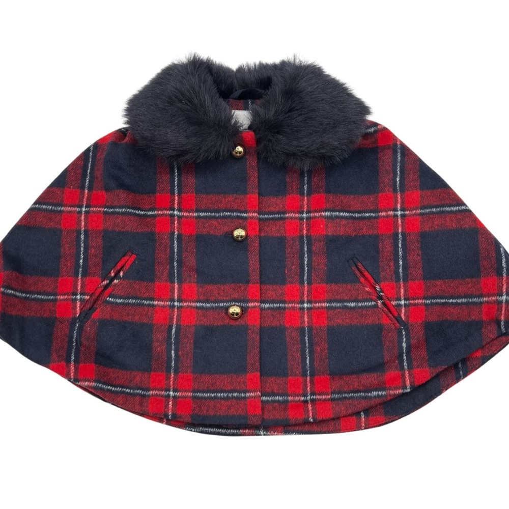 NWT Janie and jack wool plaid shawl 18-24 months